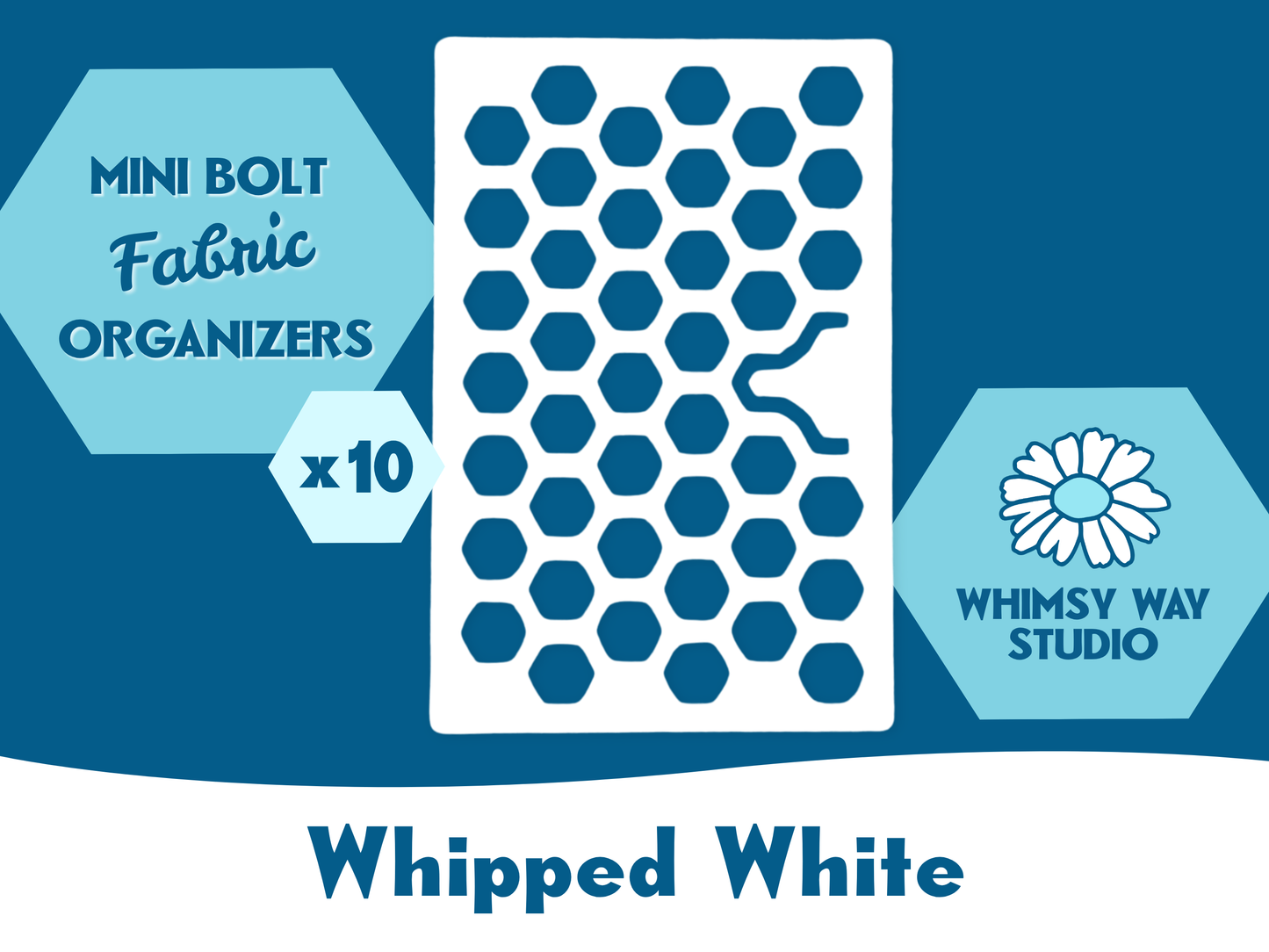 Hex Mini Bolt Fabric Organizers – 10 Pack w/ Clips – 3D Printed