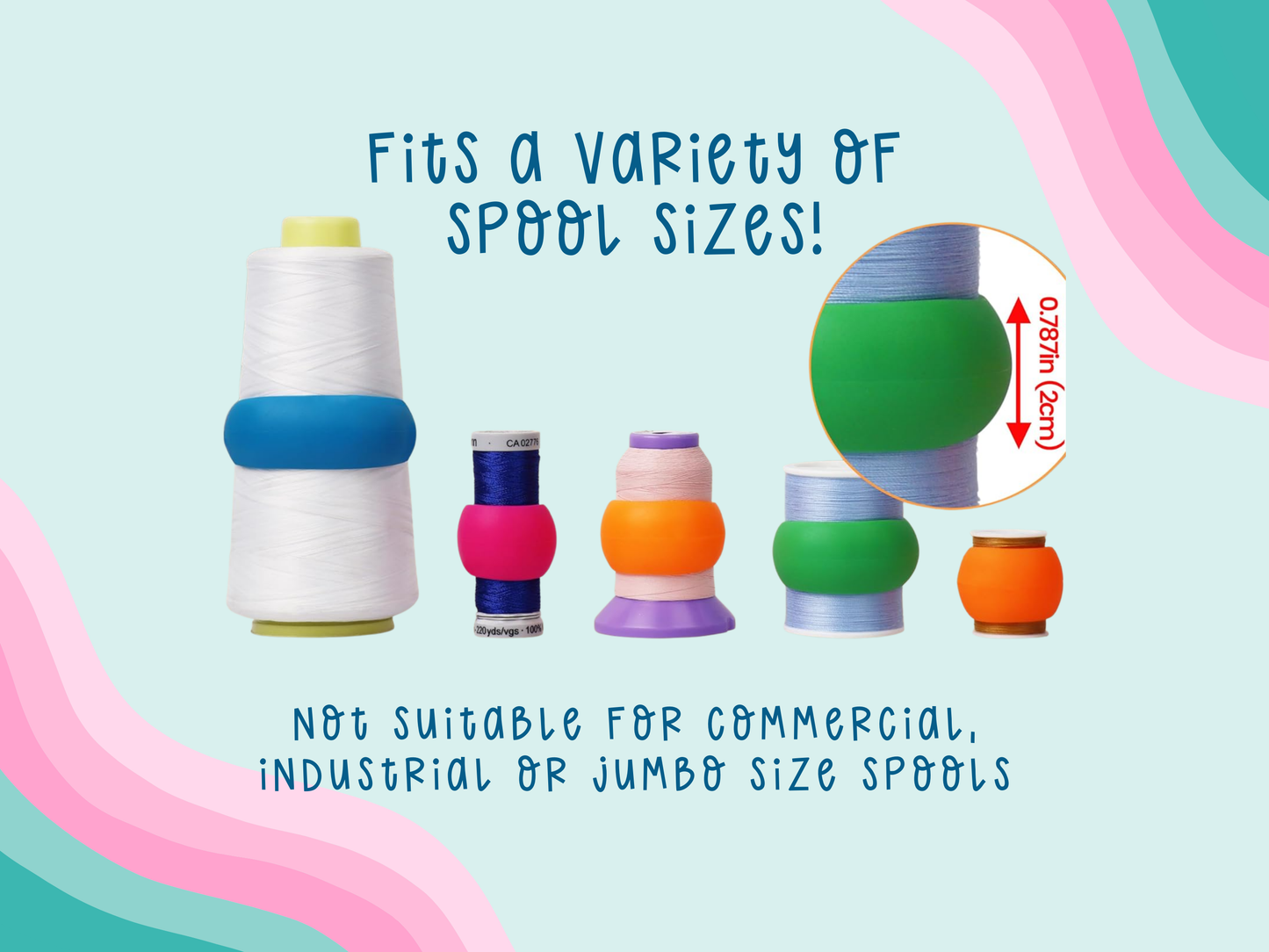 20pc Thread Spool Savers / Spool Huggers โ Silicone Organizers for Sewing & Embroidery Spools