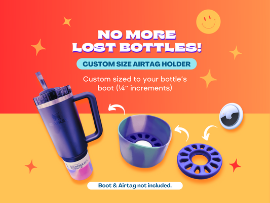 Custom Size AirTag Holder for Hydration Bottles | 3D Printed Bottle Insert for AirTags