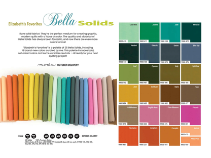Bella Solids – 2.5” Mini Charm Pack - Moda