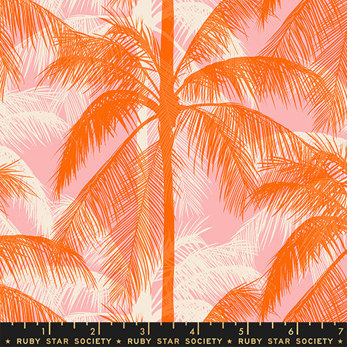 Poolside Palms in Balmy shown with a ruler for scale, RS5197-12