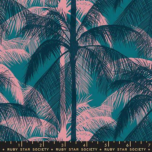 Poolside Palms in Storytime shown with a ruler for scale, RS5197-15