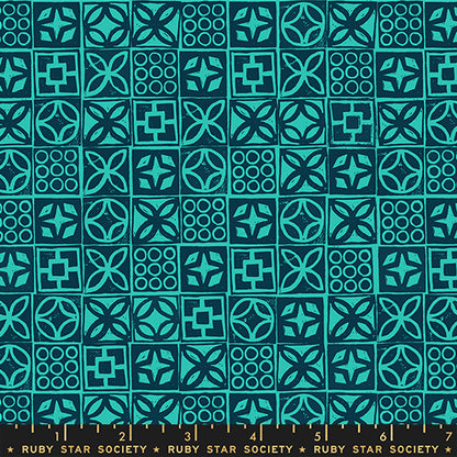 Architectural Blocks in Peacock shown with a ruler for scale, RS5201-16
