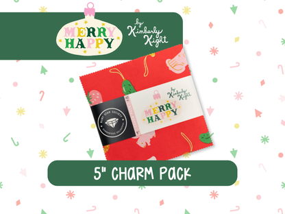 Merry Happy Collection – Kimberly Kight – 5” Charm Pack – Ruby Star Society