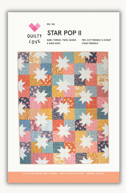 Star Pop 2 Quilt Pattern | Quilty Love | Paper Pattern