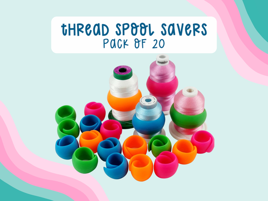 20pc Thread Spool Savers / Spool Huggers – Silicone Organizers for Sewing & Embroidery Spools