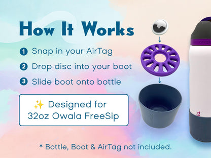 AirTag Holder for Owala FreeSip 32oz: 3D Printed Bottle Tracker Insert