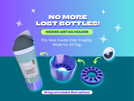 AirTag Holder for 16oz Owala Kids FreeSip Bottle: 3D Printed Hidden Insert