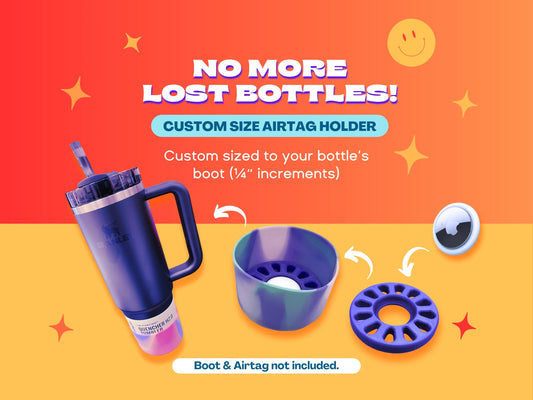 Custom Size AirTag Holder for Hydration Bottles | 3D Printed Bottle Insert for AirTags