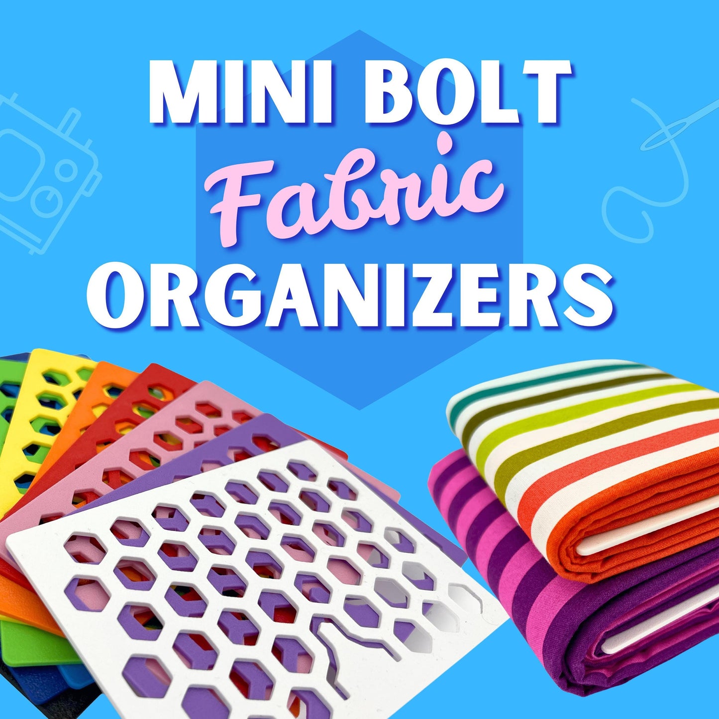Hex Mini Bolt Fabric Organizers – 10 Pack w/ Clips – 3D Printed