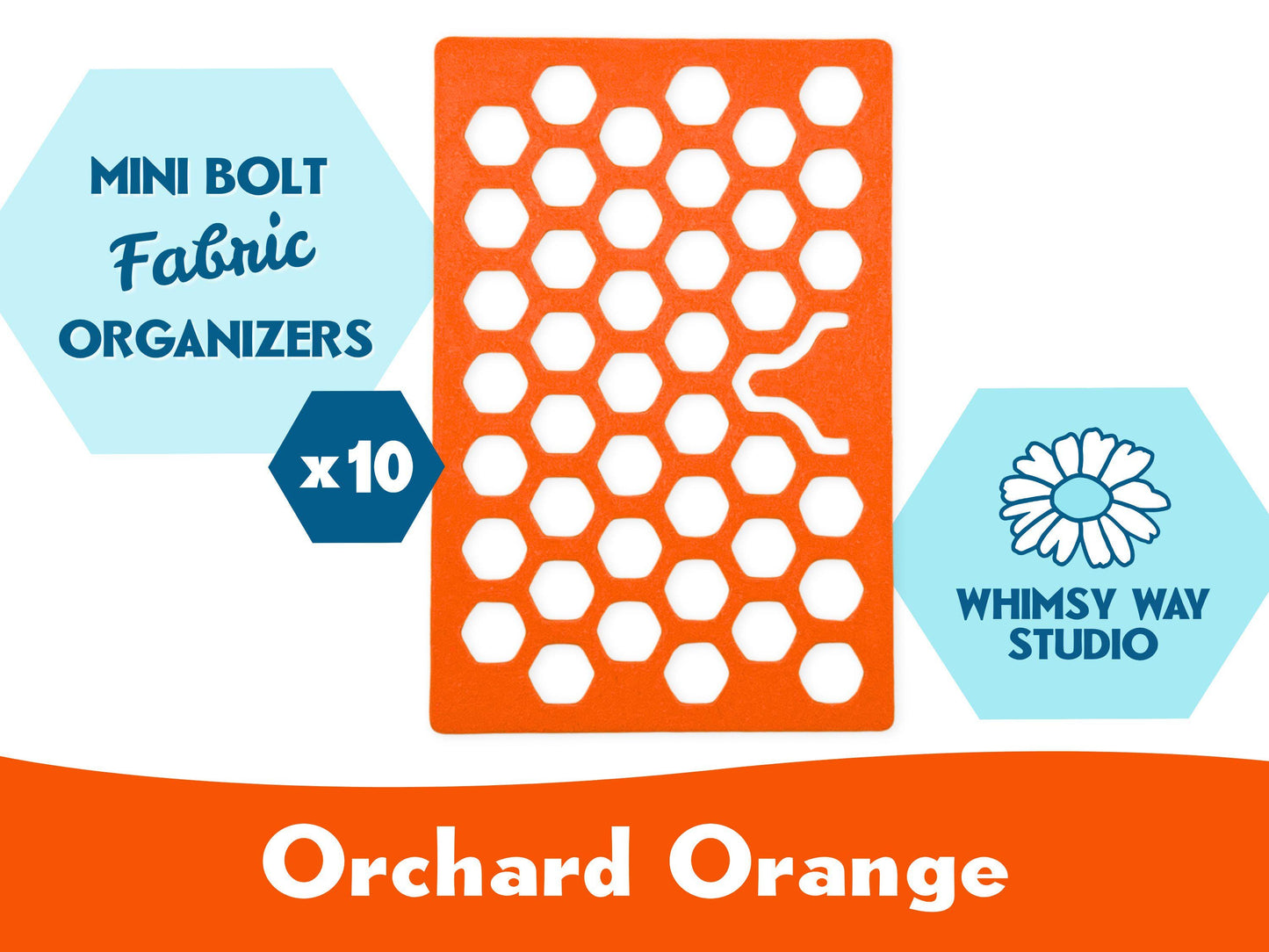 Hex Mini Bolt Fabric Organizers – 10 Pack w/ Clips – 3D Printed