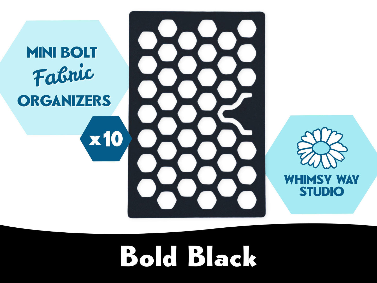 Hex Mini Bolt Fabric Organizers – 10 Pack w/ Clips – 3D Printed